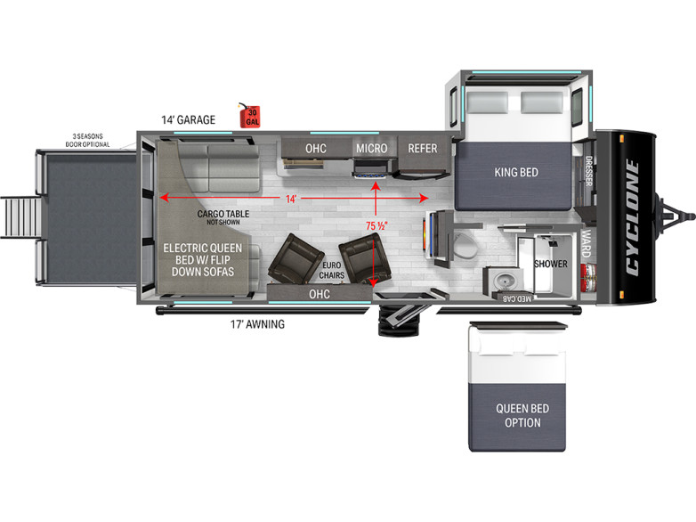 2027 Cyclone 2214 Toy Hauler (Travel Trailer)
