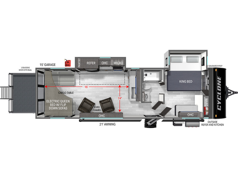 2027 Cyclone 2615 Toy Hauler (Travel Trailer)